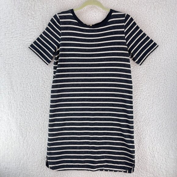 LOFT Dresses & Skirts - LOFT Dark Gray and White Striped Casual Dress